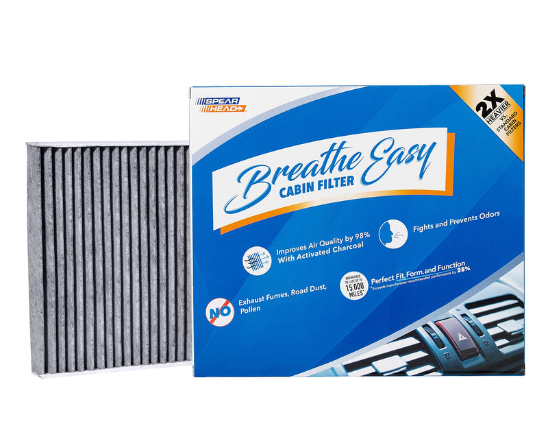 Spearhead Odor Defense Breathe Easy AC & Heater Cabin Filter | Fits Various 2016-24 Toyota/Lexus/Subaru Like OEM | Up to 25% Longer Lasting w/Activated Carbon (BE-157) BE-157 1-Pack