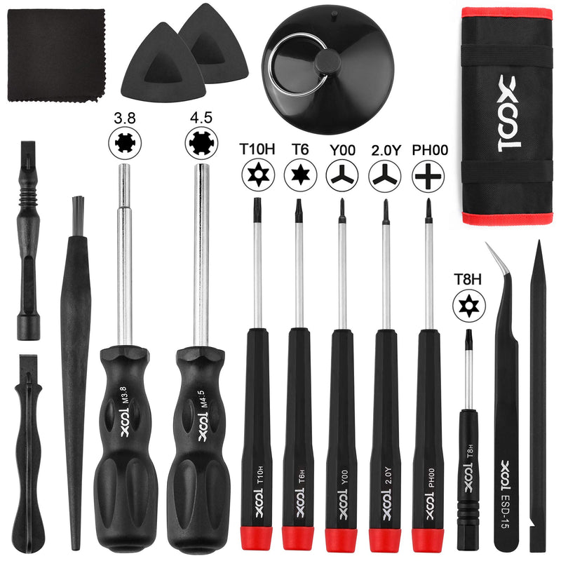 XOOL 17-in-1 Gamebit & Tri-Wing Screwdriver Repair Tool Kit, Compatible with Nintendo Switch & Joy-Con, Game Boy, NES SNES, Wii DS GBA, 3.8mm & 4.5mm Gamebit, for Xbox & PlayStation Consoles