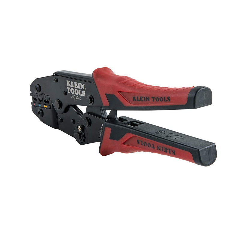 Klein Tools 3005CR Wire Crimper Tool, Ratcheting Insulated Terminal Crimper for 10 to 22 AWG Wire One Size Insulated Terminals