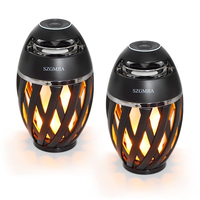 LED Flame Speaker, Flame Atmosphere Outdoor Bluetooth Speaker with Stereo Enhanced Bass Sound, TWS Supported Portable Wireless Speaker, BT4.2 for iPhone Ipad Android(2 Pack) 2 Pack