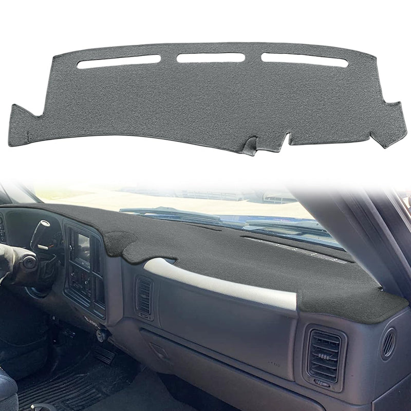 Dash Cover Mat Pad Custom Fit for 1999-2006 GMC Sierra/Chevy Chevrolet Silverado,2000-2006 GMC Yukon XL/Chevy Suburban Tahoe Avalanche,Dashboard Cover Carpet (99-06 Dark Gray) Y55 99-06 dark gray