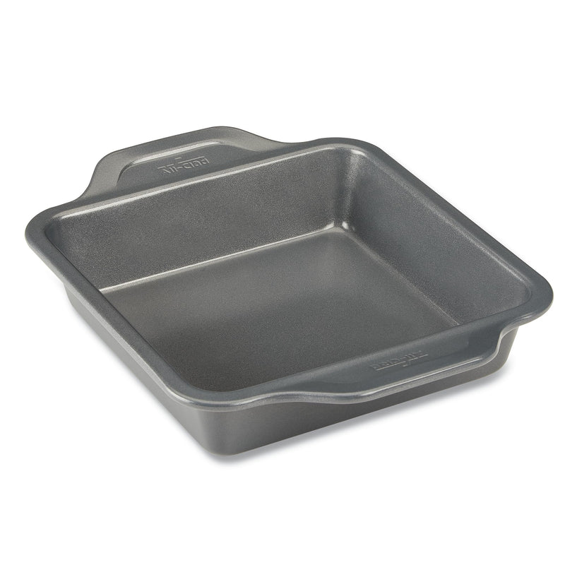 All-Clad Pro-Release Nonstick Square Baking Pan 8x8 Inch Oven Safe 450F Half Sheet, Cookie Sheet, Muffin Pan, Cooling & Baking Rack, Round Cake Pan, Loaf Pan, Baking Pan Grey 8 X 8 inch