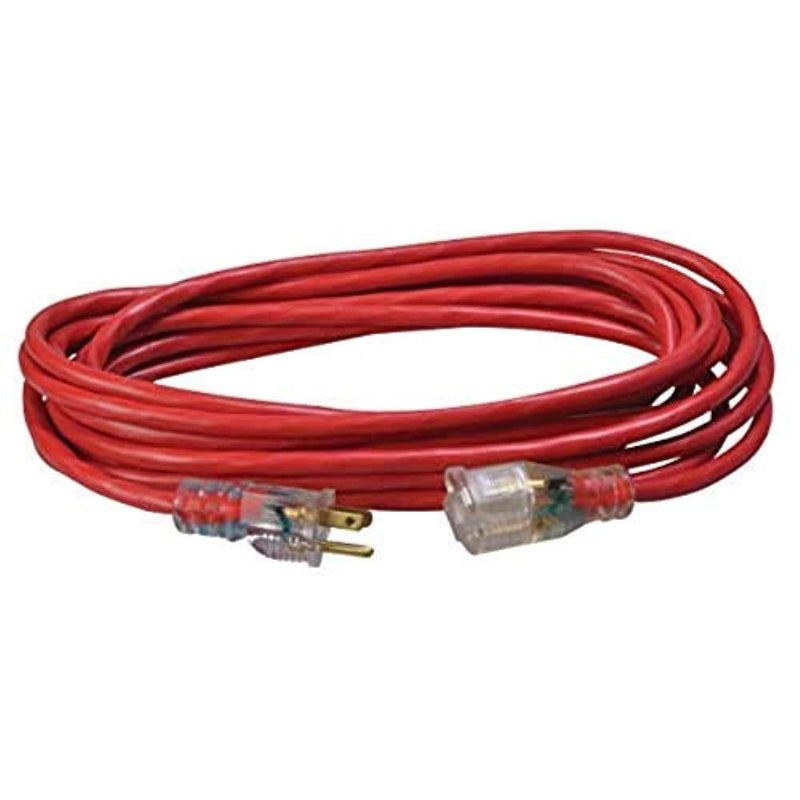 Southwire 25ft SJTW 14/3 Outdoor Ext Cord W/ Lighted End (Red) 25 ft