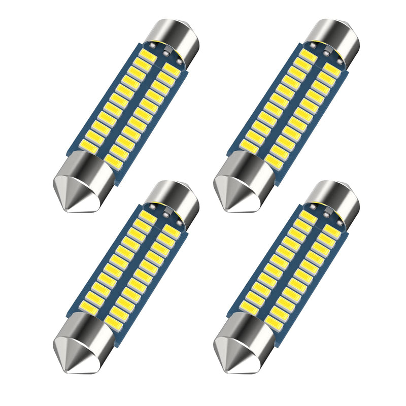 Serundo Auto 578 Led Bulb 211-2 41mm 42mm 1.65in for Car Map Light Dome Light, 6000k White Super Bright Interior Led Festoon Bulb,Pack of 4pcs 42mm 578 4pcs