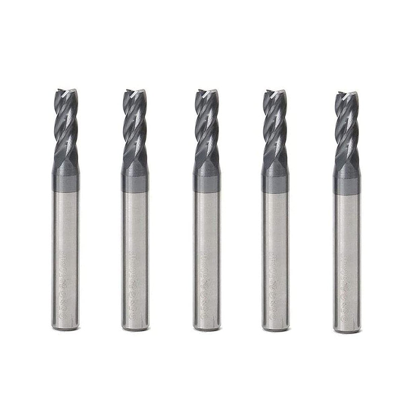 5 Pcs 5mm CNC Carbide End Mill Set, 4 Fultes Milling Cutter,Tungsten End Milling Bits Tool