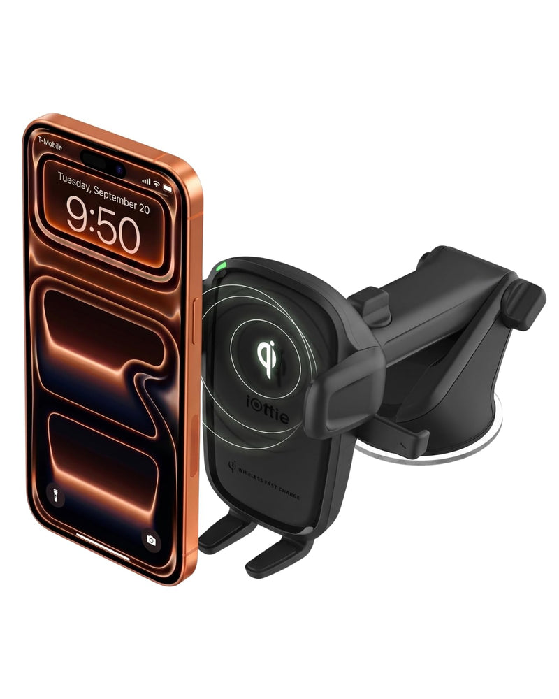iOttie Car Charger Easy One Touch Wireless 2 Qi Charging Dashboard Phone Mount for iPhone, Samsung Galaxy, Huawei, LG, Smartphones Dash & Windshield