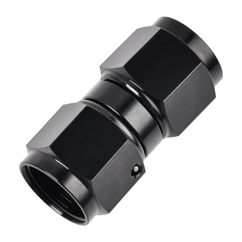 EVIL ENERGY 6AN Female to 6AN Female Straight Swivel Coupler Union Fitting Adapter Aluminum Black