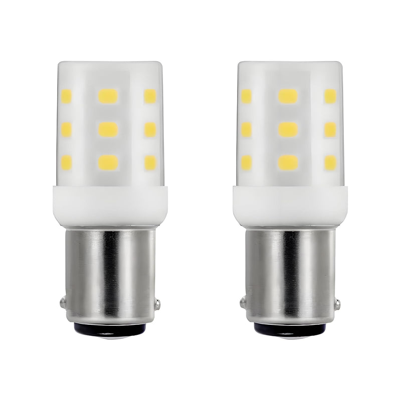 1076 1142 1004 90 LED Light Bulbs, BA15D Double Contact Bayonet Base for Marine Navigation Anchor Stern Lights RV Camper Trailer Motorhome 10-40VDC 2W Cool White 2-Pack 1142 2W 2-Pack