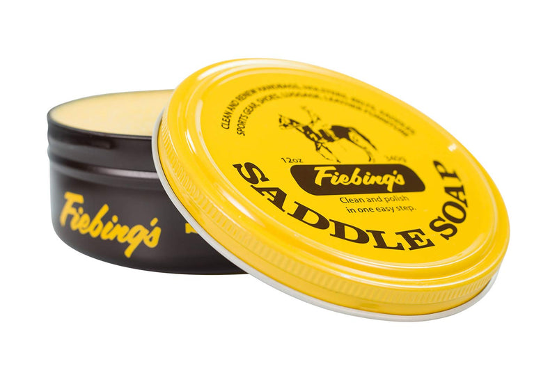Fiebing's Yellow Saddle Soap for Leather (2 Pack, 12 oz Each) - Leather Cleaner & Conditioner to Soften, Protect & Restore Leathercraft - Leather Soap for Car Seat, Couch, Shoe, Purse, Boot, Bag