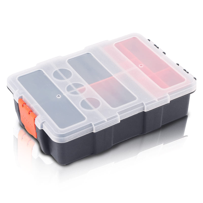 Tool Box Organizers, Components Storage Box Small Parts Tool Box Holder Hardware Storage Box Tools Organizer Container with Removable Plastic Dividers