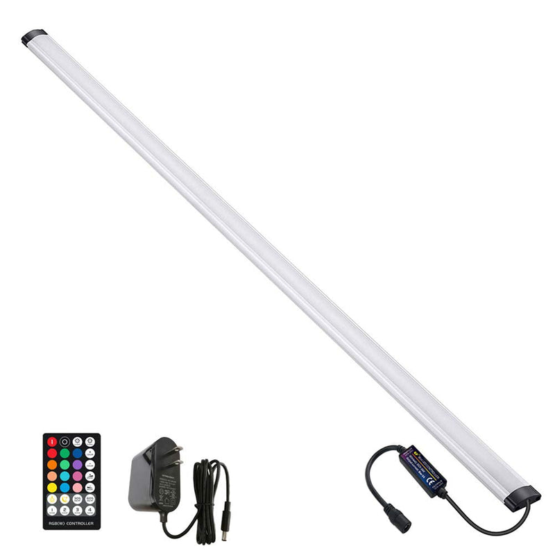 Dimmable Under Cabinet Lighting, RGB LED Light Bar, RF Remote Control Lamp, Multicolor Under Counter Lights for Desk, Room, Cupboard, Hallway, Shelf, Closet (36 Inch) 36 Inch