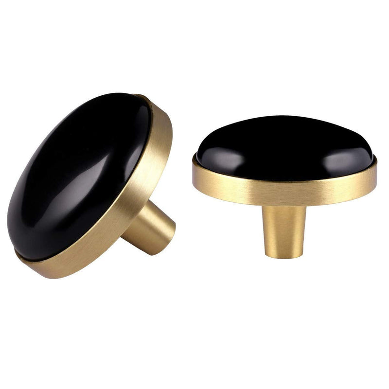 mookaitedecor Black Obsidian Crystal Cabinet Knobs with Screws Set of 2, Drawer Pull Handles for Dresser Wardrobe Cupboard Decorative 1.25x1 Inch