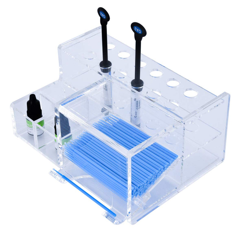 Dental Composite Syringe Organizer, Multi-Function Dental Syringe Holder, Resin Adhesive Applicators Organizer, Acrylic Case for Medical Composite Resin Adhesive Syringes, Resin Placement Rack