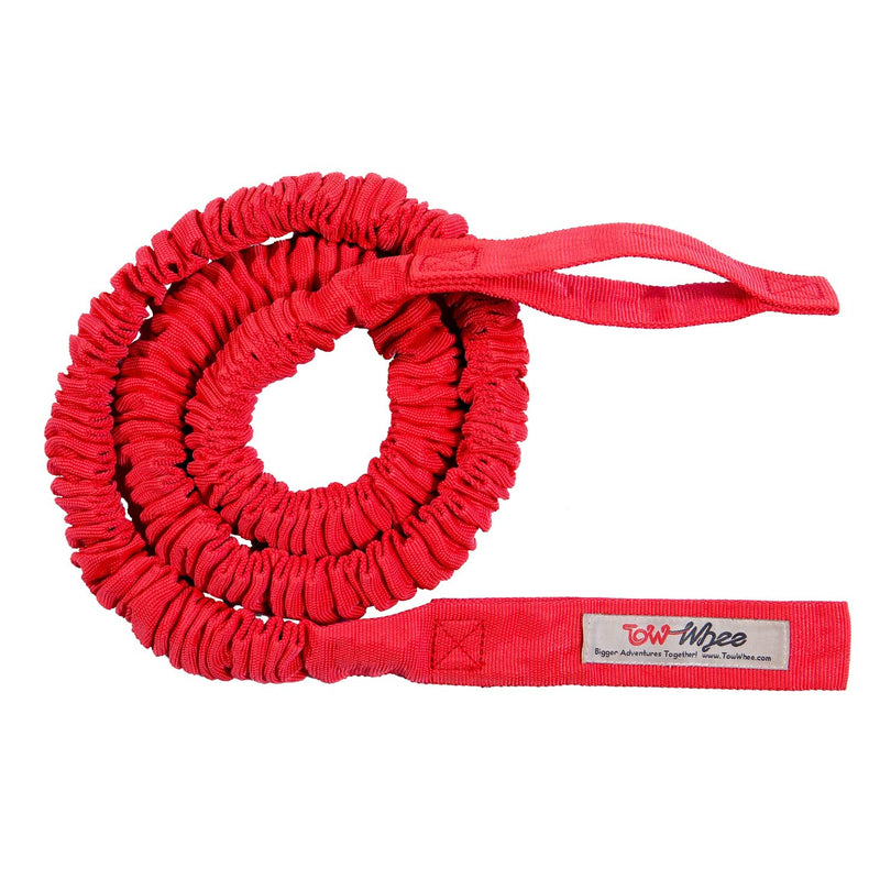 The Original Bike Bungee Tow Rope for Kids | MTB & Cycling Stretch Pull Strap for Riding Further with Your Child | Compatible with Any Bicycle Kids Original EZ Tab Red