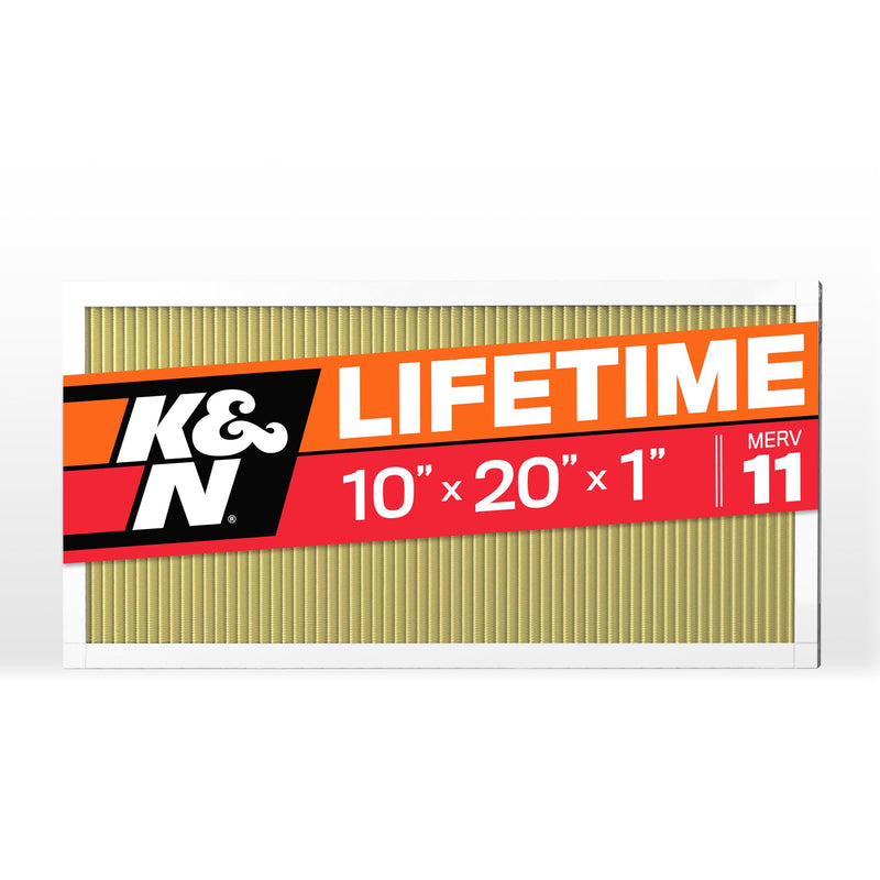 K&N 10x20x1 HVAC Furnace Air Filter, Lasts a Lifetime, Washable, Merv 11, the Last HVAC Filter You Will Ever Buy, Breathe Safely at Home or in the Office, HVC-11020 11" x 20" x 1"