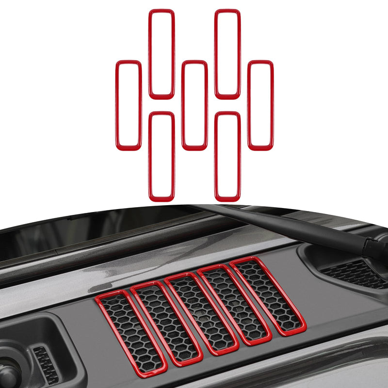 RT-TCZ for Jeep JL Hood Vents Cover Trim Red for Jeep Wrangler JL JLU Gladiator JT 2018-Present Red Exterior Accessories 7pcs