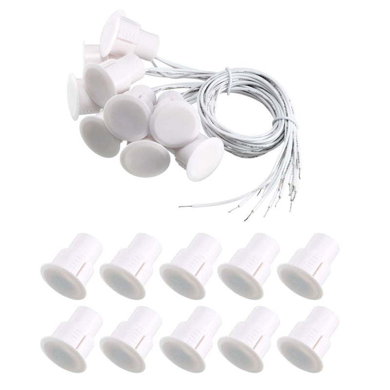 Magnetic Reed Switch RC-36 NC Recessed Wired Window Door Contact Sensor for Home Security and Burglar Alarm Systems 10 Pcs NC 10pcs
