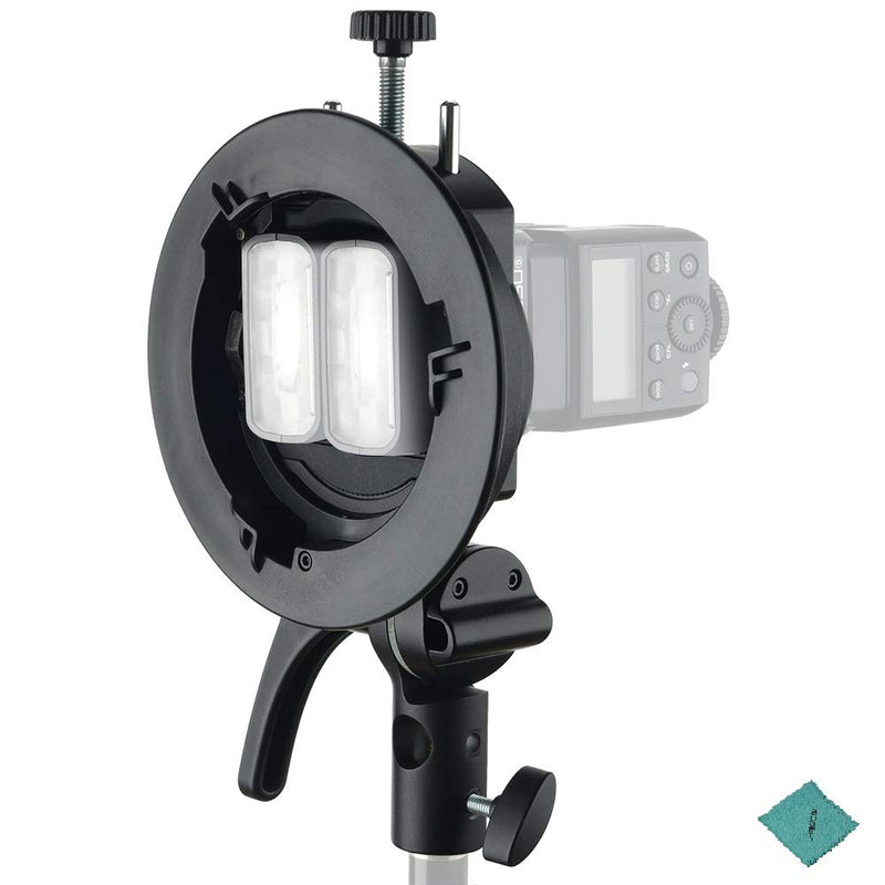 Godox S2 S-Type Bracket Bowens Mount Holder for Godox V1 V860II TT350 AD400Pro AD200Pro Series Speedlite Flash with Snoot Softbox Reflector Beauty Dish