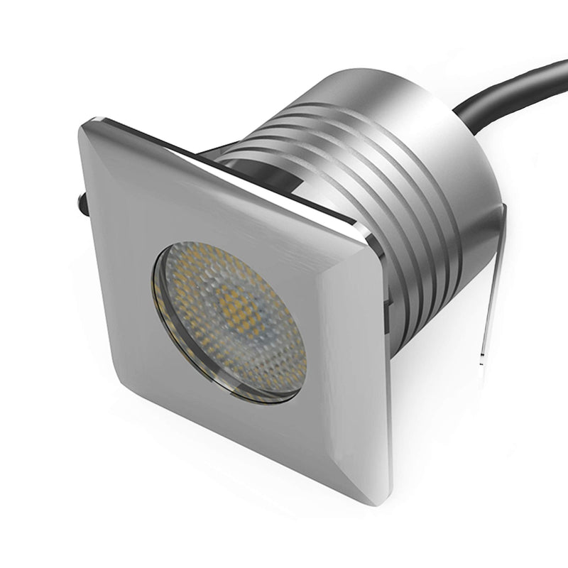 LED In-Ground Well Lights Square,3W, DC12V-24V Waterproof IP67,Aluminum&Stainless Steel,Buried Underground Outdoor Landscape Lightings,Warm White 3000K