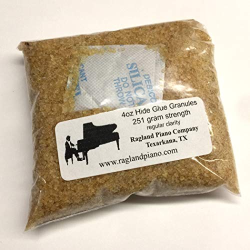 4oz Hide Glue Granules/Crystals, 251 Gram Strength, Regular Clarity
