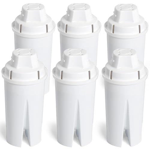 Amazon Basics Enhanced Water Filter, Brita Filter Replacement, 6-Pack 6 Count (Pack of 1)