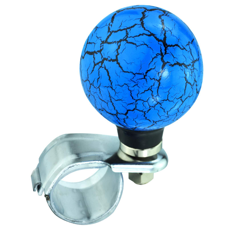 Lunsom Ball Steering Wheel Knob Marbling Round Suicide Spinner Turning Grip Helper Driving Power Aid Handle Control Car Booster Fit Most Vehicle (Blue) Blue