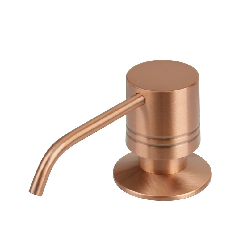 Soap Dispenser for Kitchen Sink, Brass Body Construction, Refill from The Top, Commercial Grade Liquid Dish Dispensers Pump, Built in Design with Large 17 oz Bottle(Copper) Copper