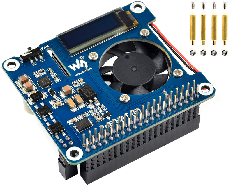 POE HAT (B) for Raspberry Pi 4B/3B+,Power Over Ethernet HAT with 0.91" OLED,Support 802.3af PoE Network,802.3af Power-Sourcing Equipment Required