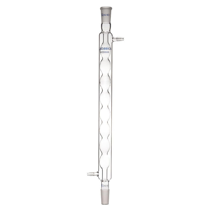 Labasics Borosilicate Glass Allihn Condenser with 24/40 Joint 400mm Jacket Length Lab Glass Condenser 400 mm