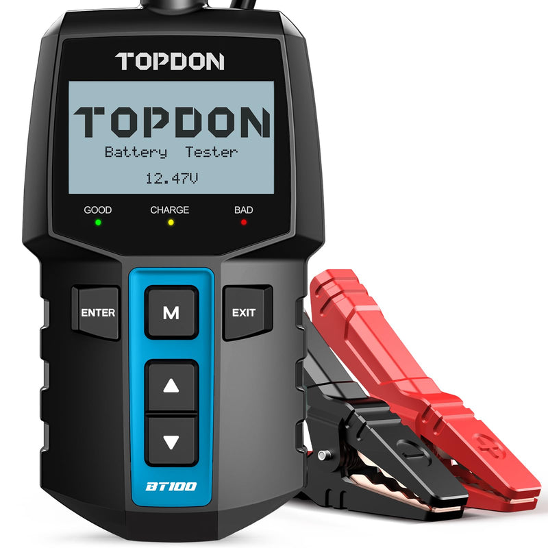  [AUSTRALIA] - TOPDON BT100 Car Battery Tester 12V Load Tester, 100-2000 CCA Automotive Alternator Tester Digital Auto Battery Analyzer Charging Cranking System Tester for Car Truck Motorcycle ATV SUV Boat Yacht