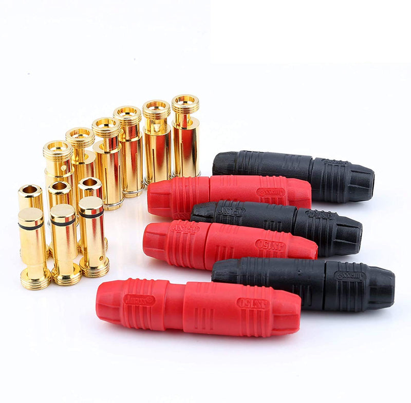 SoloGood 6pairs Amass AS150 Male Female Anti Spark Connector Gold Plated Banana Plug Set for Battery ESC and Charge Lead 6 Pairs AS150