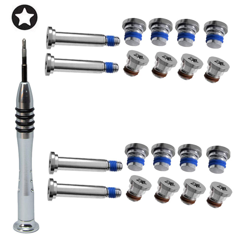 2 Sets Replacement Screws with Screwdriver for MacBook Air 13 inch A1369 A1466 2010 to 2017 MacBook pro Screws, Unibody Bottom Case Cover P5 Pentalobe Repair Replacement Tool Kit Notebook Laptop