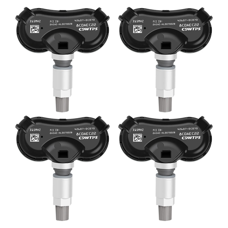 CDWTPS TPMS Sensor fit for Toyota Sienna 2007-2020, Sequoia 2008-2017, Tundra 2007-2017,4pcs 315MHz Tire Pressure Monitor System OE# 4260708010 426070C050 426070C060 426070C070 426070C080