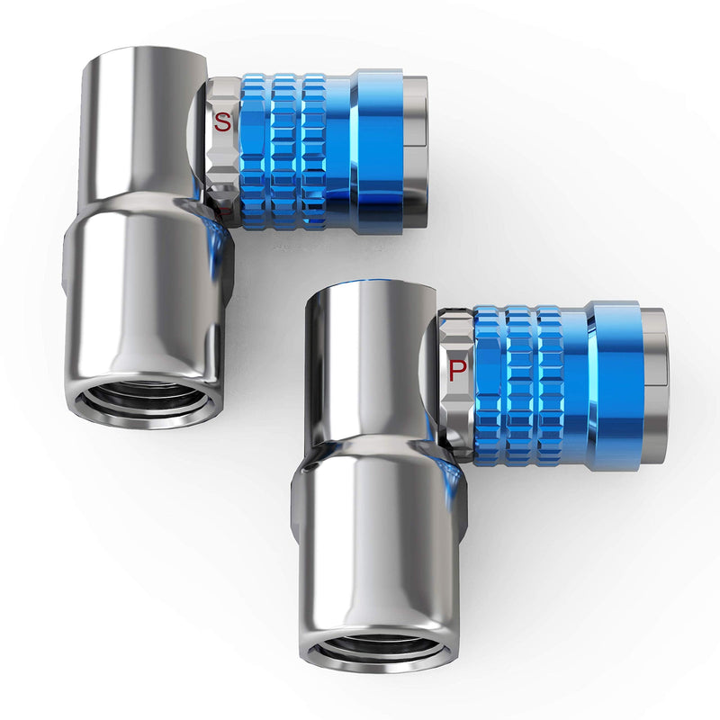 JACO Lightning L3-Series Bike Tire Air Chuck for Presta & Schrader Valves - 1/4" F-NPT (Open Flow) (Pack of 2)