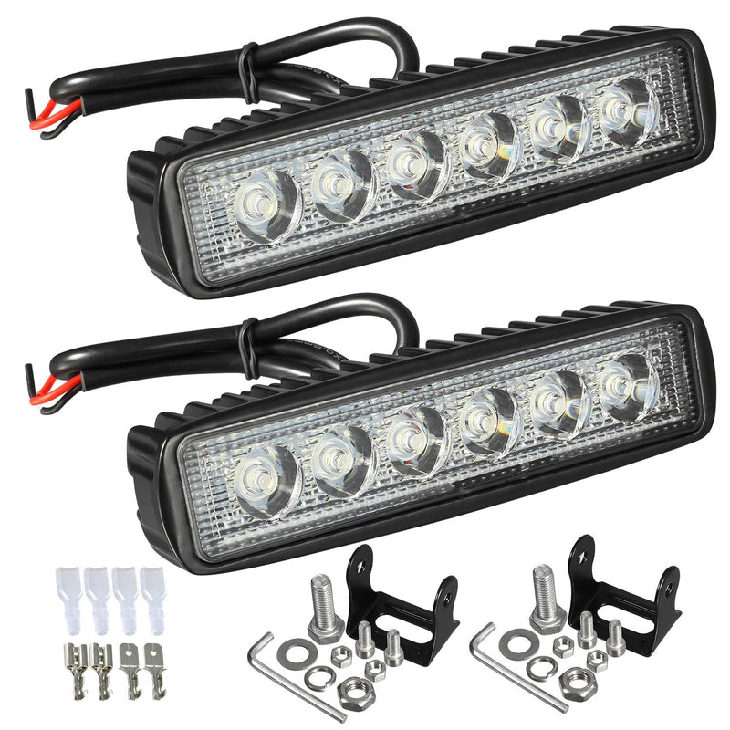 Partsam 6" LED Light Bar White 36W 6500K Super Bright Spot Work Pods Single Row Off Road Driving Fog Boat Light Waterproof SUV ATV 4WD Car Truck Golf Cart 12V 24V IP67 (2pcs) 2