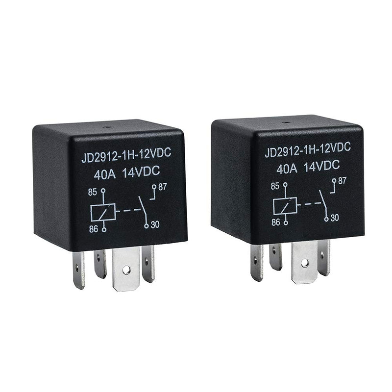 2 Pack Car Relay 4 Pin 12V 40 Amp Model No : JD2912-1H-12VDC 40A 14VDC, Car Relay Switch Auto Switches & Starters 2