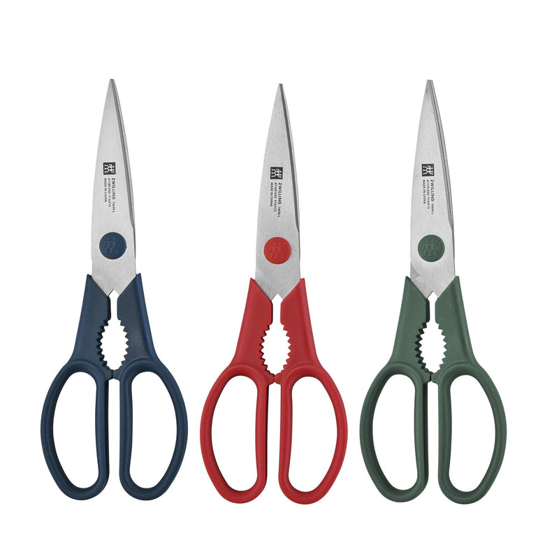 ZWILLING Now S 3-pc Shears Set, Blue, Red and Green 12" x 6" x 7" Black