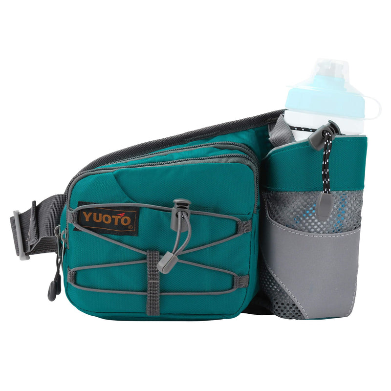 Waist Pack with Water Bottle Holder for Running Walking Hiking Fanny Pack Hydration Belt Green