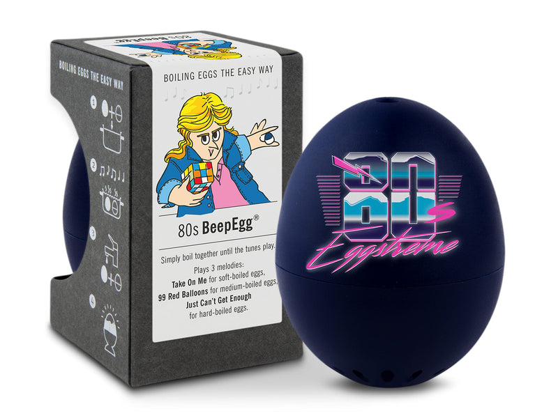 80s BeepEgg – Egg Timer for Boiling Eggs – Musical Egg Cooker for Soft, Medium, Hard Boiled Eggs – Food Safe – Singing Floating Egg Timer – Egg Cooker for 3 Levels of Doneness - Brainstream 80s