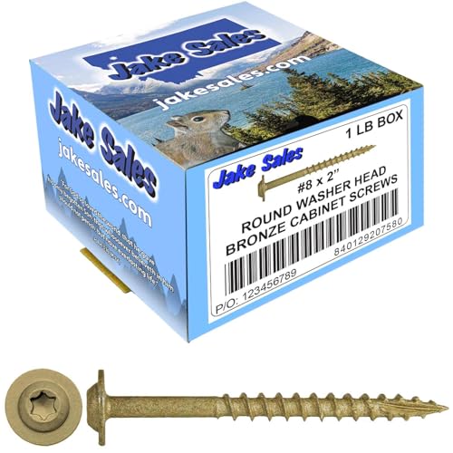 8 x 2 Bronze Star Multipurpose Torx/Star Drive Head Exterior Coated Modified Truss Head Cabinet Wood Screw - 1 Pound - 138 Screws