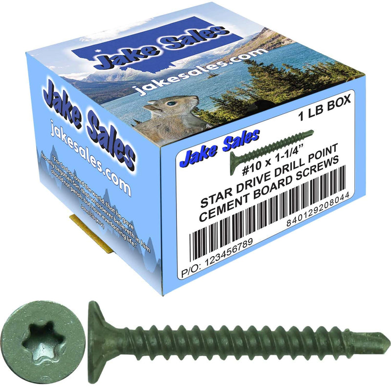 10x1-1/4 Drill Point Torx/Star Head Screw for Fastening Cement Backer/Board/Tile Board - T-25 Head - T-25 Head - 1 Pound 161 Screws #10 x 1-1/4" DRILL Point 1 POUND 161 Screws