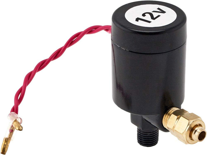 Vixen Horns 1/4" NPT 12V Electric Air Valve (Solenoid) for 3/8" OD Hose 200PSI Train/Air Horn Black VXA7468B 1/4 NPT Male-3/8 OD Hose 12V Black