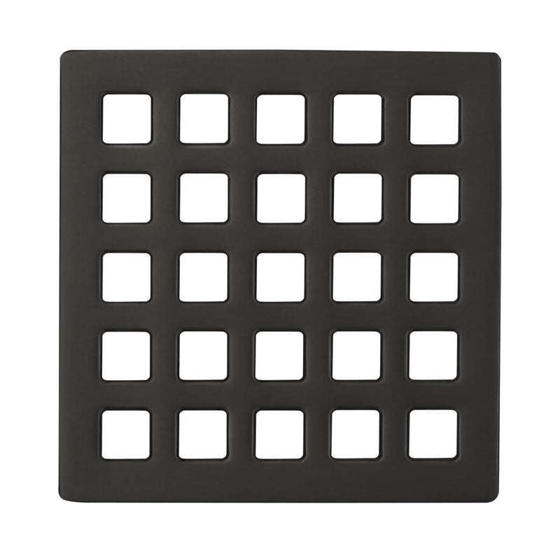 Uni-Green 3-3/4 inch Square Shower Drain Grate - 3.75" Matte Black Shower Floor Drain Cover Replacement - SUS304 Stainless Steel Hair Catcher/Drain Strainer for Bathrooms, Showers