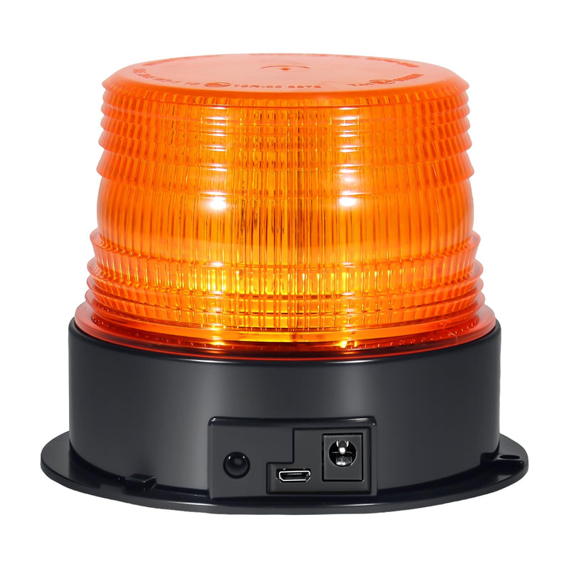 ANTOM Magnetic Wireless Beacon Light, Rechargeable Emergency Flashing Warning Battery Operated Strobe Lights for Truck Vehicle, with 12-24v Cigarette Lighter Plug, Amber