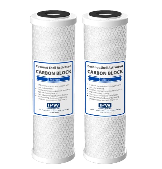 IPW Industries Inc. | 2-Pack WaterPur (CCI-10-CLW) Activated Carbon/Carbon Block Filter for Reverse Osmosis Water Filter Replacement & Water Purifier 2 Count (Pack of 1)