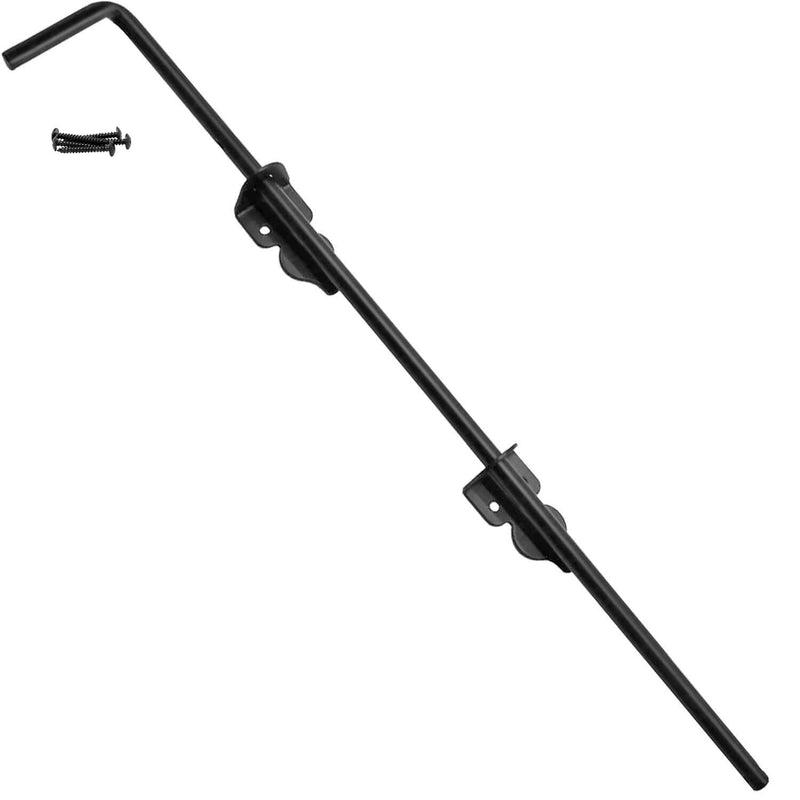 Wood Gate Drop Rod (AKA Cane Bolt, Drop Pin) - 24" Wood Fence Gate Rod for Holding Gate to The Ground Black Wood Gate Drop Rod - 24"-BLACK