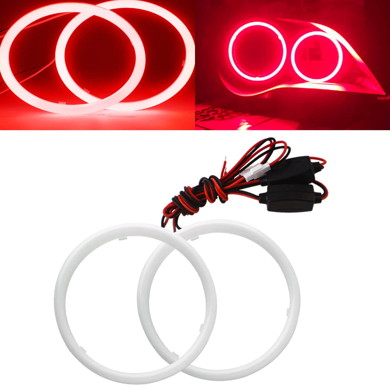 QasimLED 110MM Red Angel Eyes 78SMD COB LED Driving Light DRL Halo Ring Day Decorative Warning Lights 9-30V DC,1 Pair 110MM 4.33inch