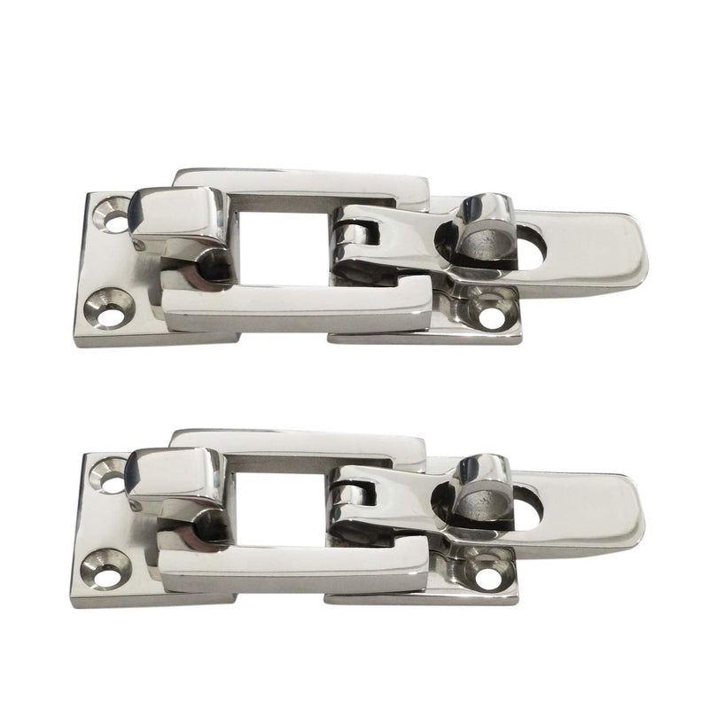 Pair Marine Grade Heavy Dudy 316 Stainless Steel Lockable Latch Marine Boat Door Lock Latch Anti-Rattle Fastener Clamp