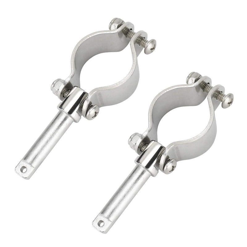 NovelBee 2 Pack of 316 Stainless Steel Clamp on Oarlocks or Rowlocks,1-5/8" Tube ;5.3" Length