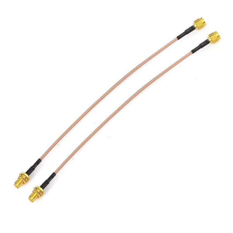 Bingfu WiFi Antenna Extension Cable (2-Pack) RP-SMA Male to RP-SMA Female Bulkhead Mount RG316 Cale 15cm 6 inch for WiFi Router Security IP Camera Wireless Mini PCI Express PCIE Network Card Adapter 6 inch / 15cm